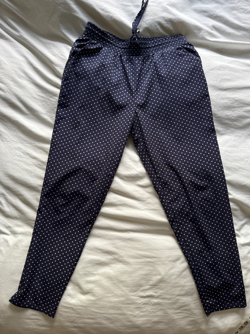 Forever 21 Women’s Navy Polka Dot Drawstring Pants